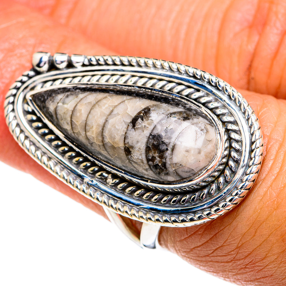 Orthoceras Fossil Rings handcrafted by Anasilvercos - RING79329