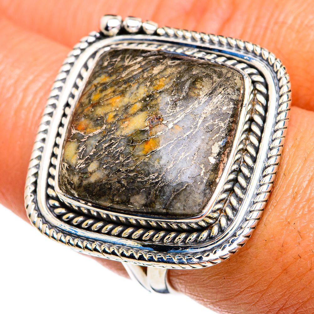 Pyrite Agate Rings handcrafted by Anasilvercos - RING79334