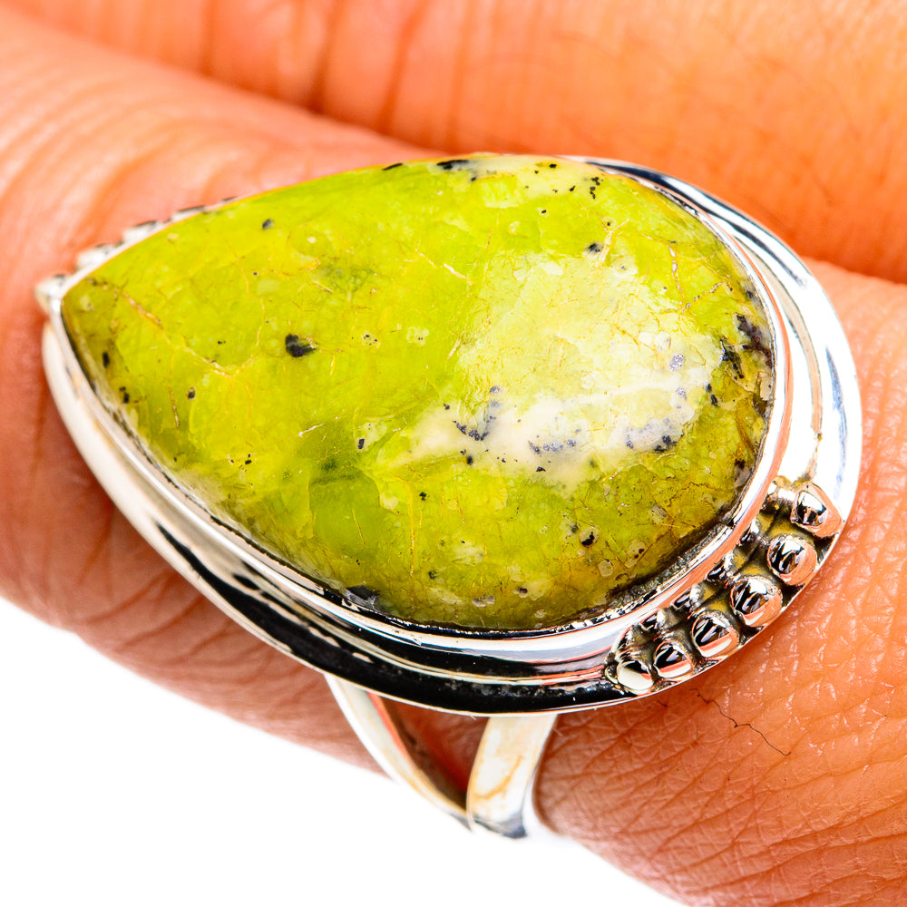African Green Opal Rings handcrafted by Anasilvercos - RING79337