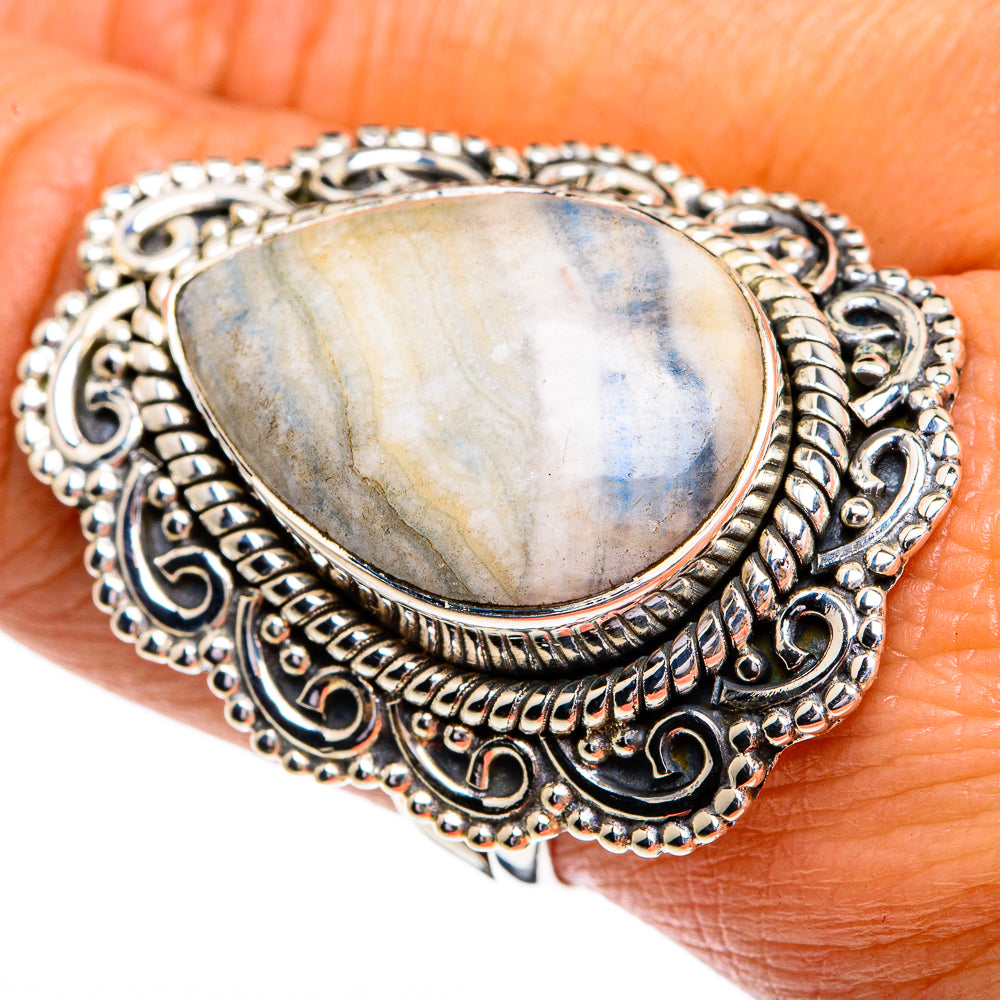 Blue Scheelite Rings handcrafted by Anasilvercos - RING79339