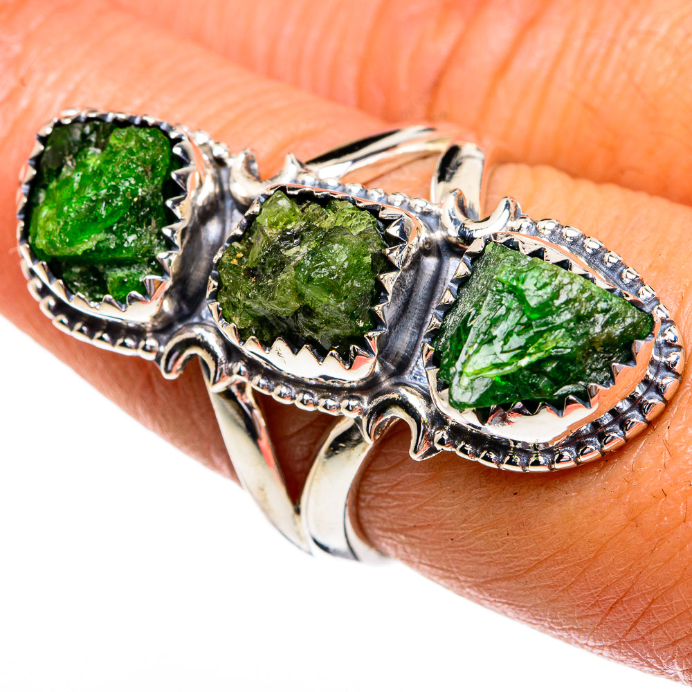 Chrome Diopside Rings handcrafted by Anasilvercos - RING79344