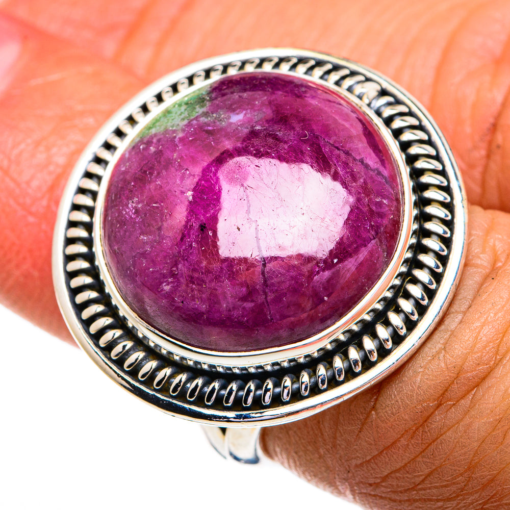 Ruby Zoisite Rings handcrafted by Anasilvercos - RING79356