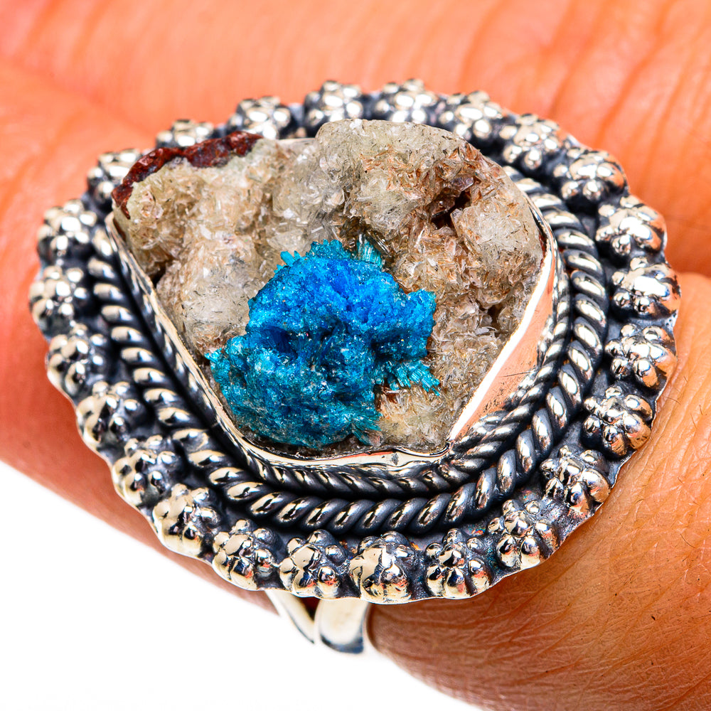 Cavansite Crystal Rings handcrafted by Anasilvercos - RING79367