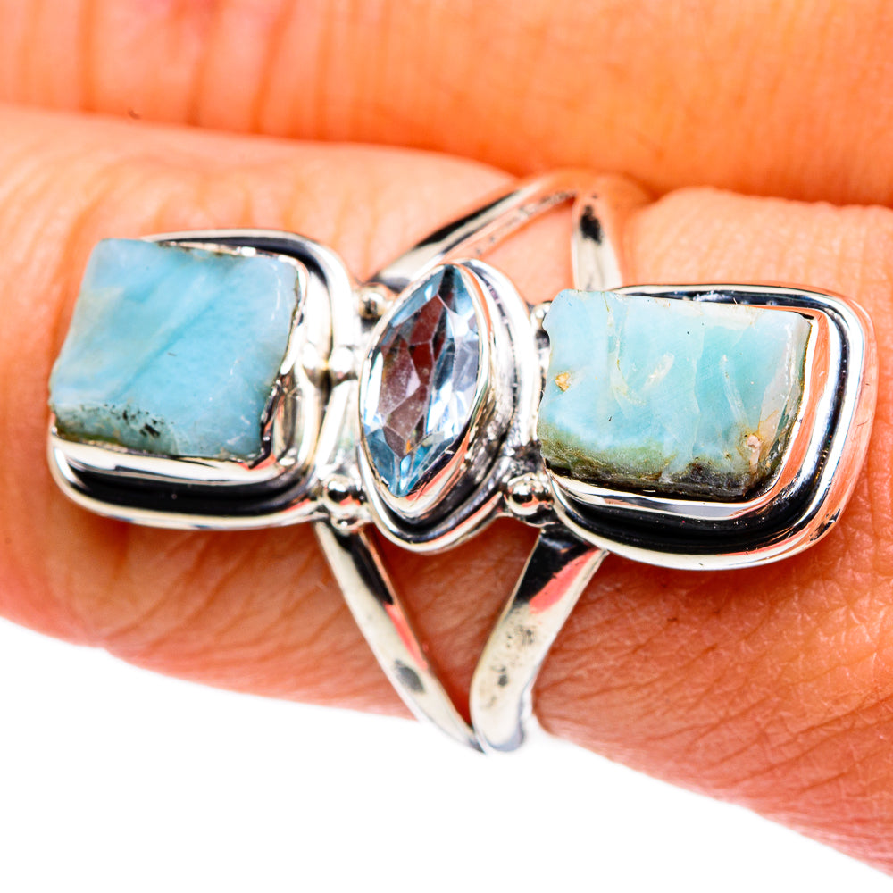 Larimar Rings handcrafted by Anasilvercos - RING79375