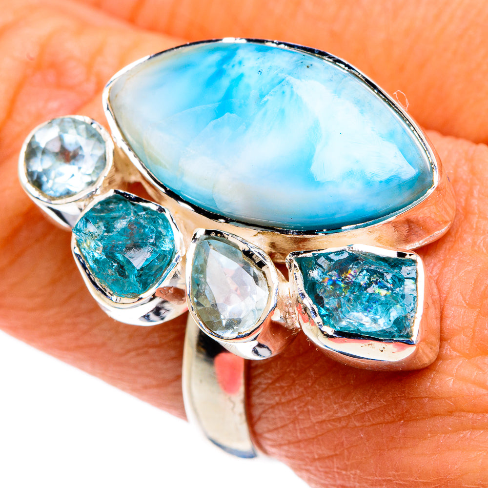 Larimar Rings handcrafted by Anasilvercos - RING79376
