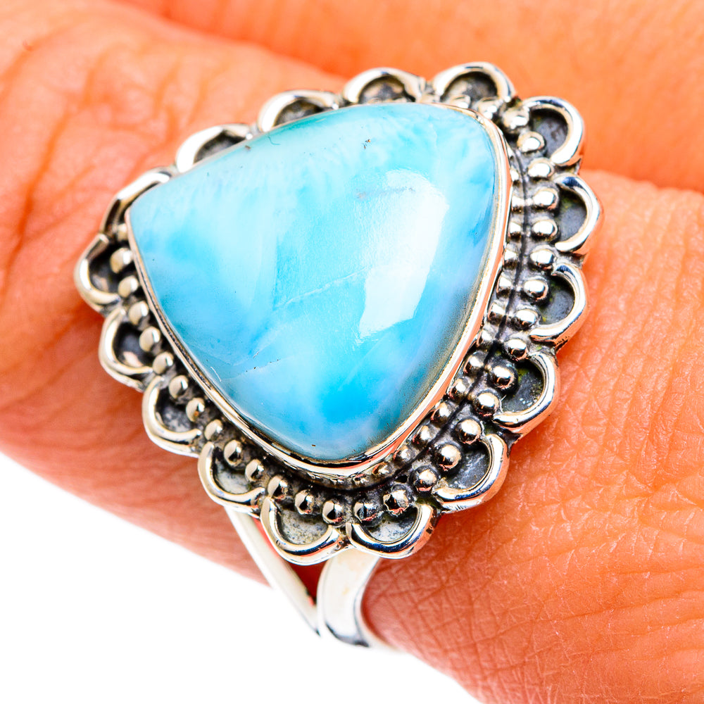 Larimar Rings handcrafted by Anasilvercos - RING79409