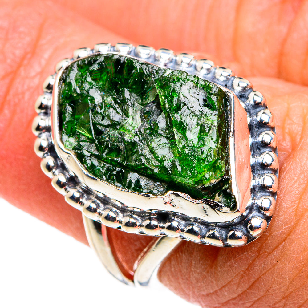 Chrome Diopside Rings handcrafted by Anasilvercos - RING79416