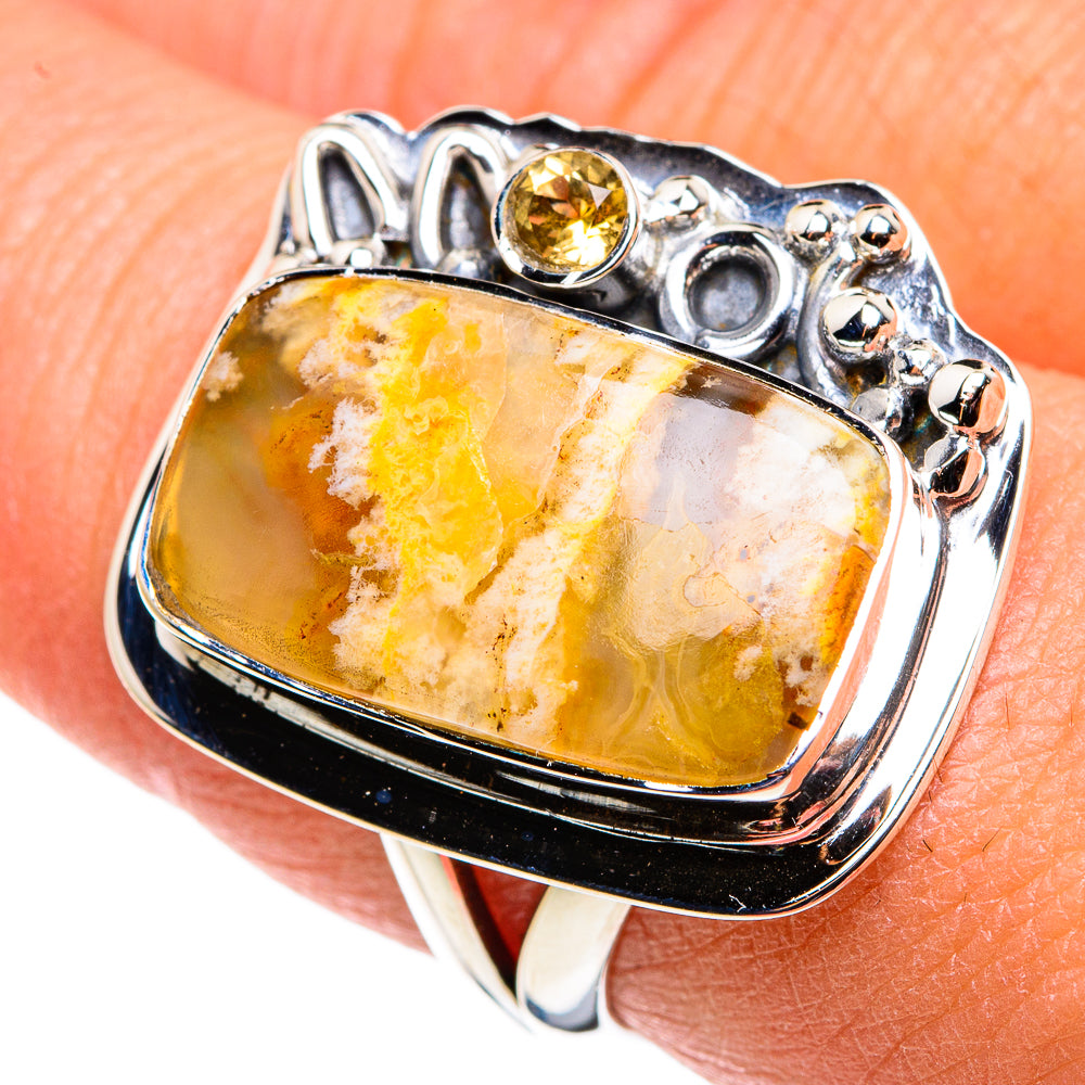 Plume Agate Rings handcrafted by Anasilvercos - RING79422