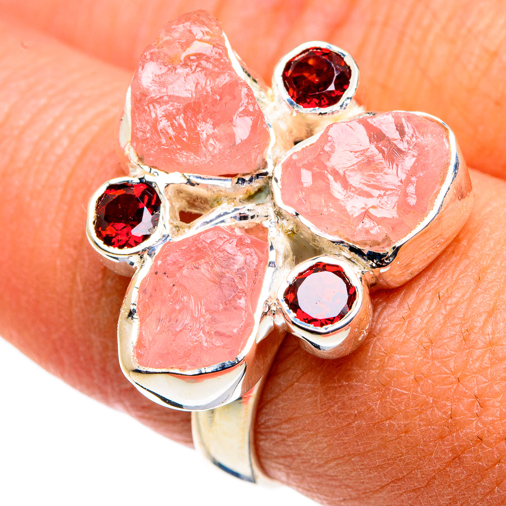 Rose Quartz Rings handcrafted by Anasilvercos - RING79424
