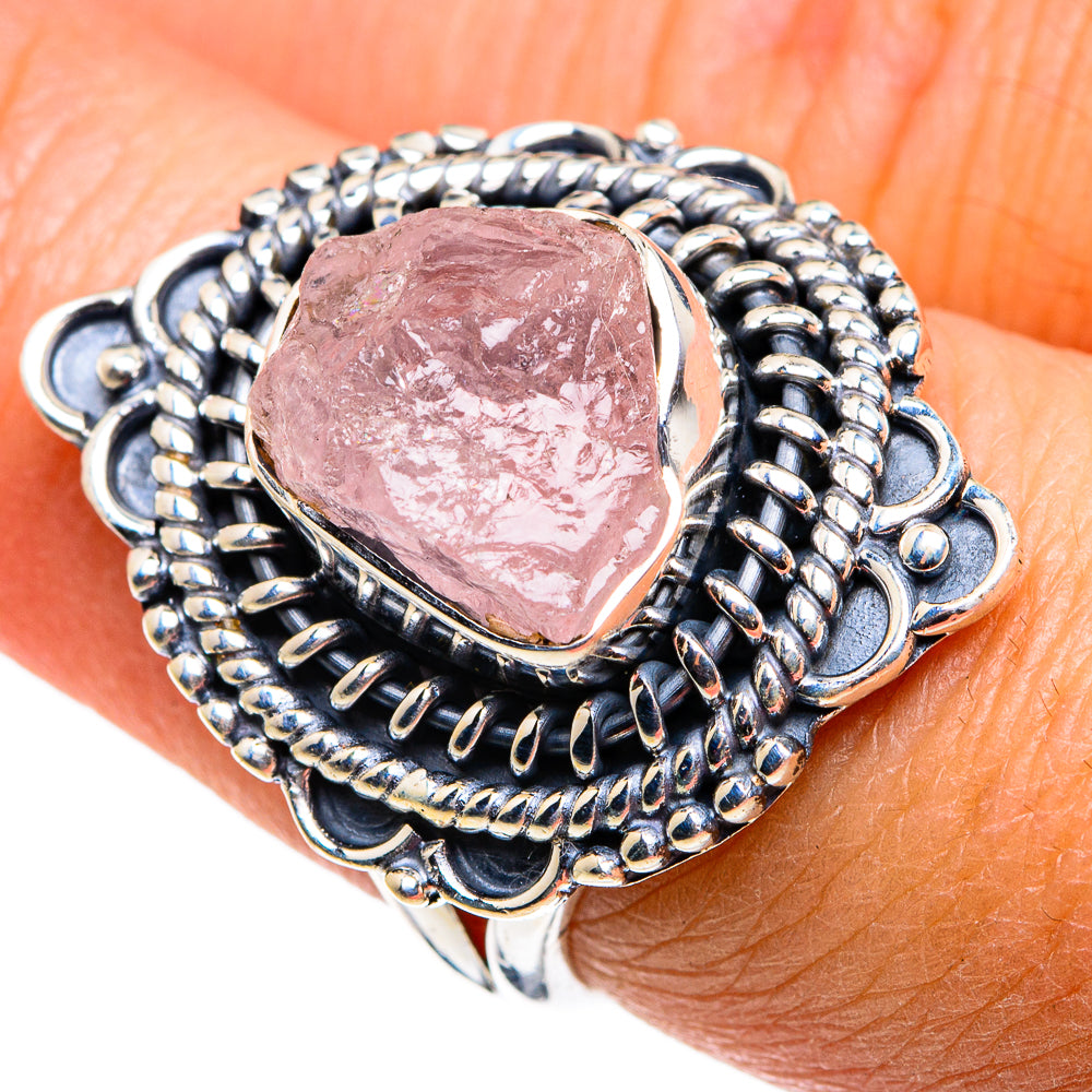 Rose Quartz Rings handcrafted by Anasilvercos - RING79426