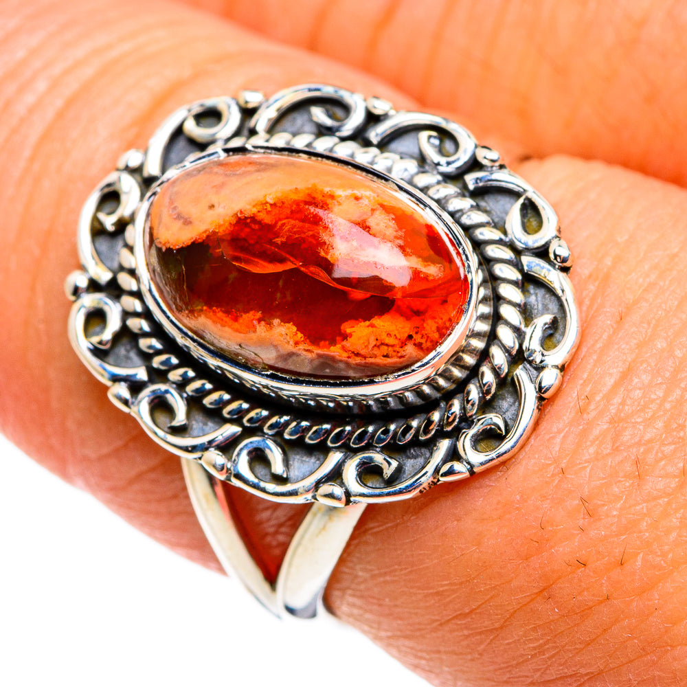 Mexican Fire Opal Rings handcrafted by Anasilvercos - RING79439