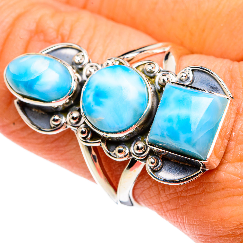 Larimar Rings handcrafted by Anasilvercos - RING79444