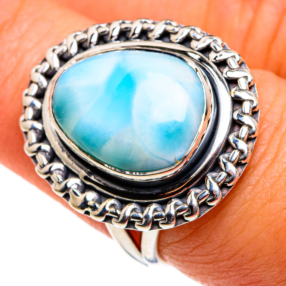 Larimar Rings handcrafted by Anasilvercos - RING79481