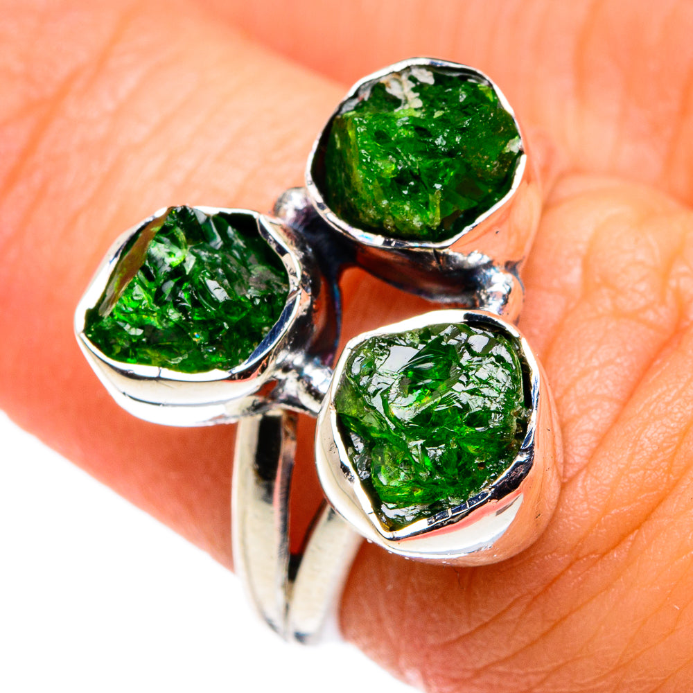 Chrome Diopside Rings handcrafted by Anasilvercos - RING79482