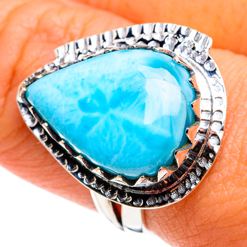 Larimar Rings handcrafted by Anasilvercos - RING79509