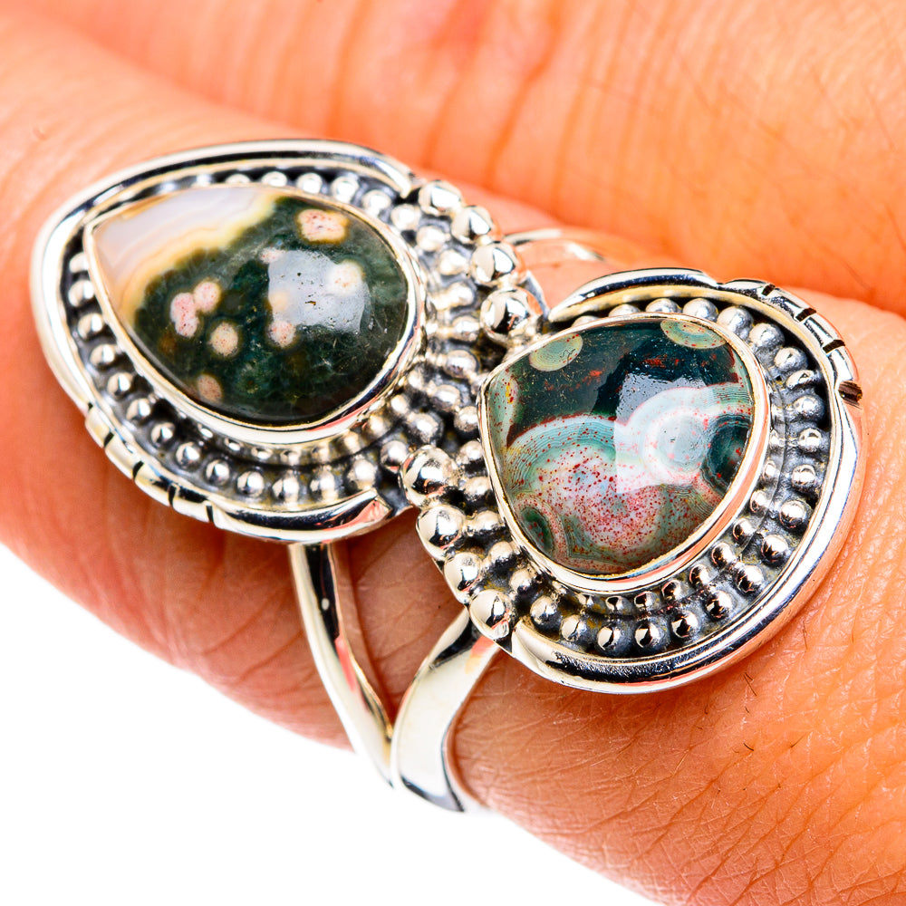 Ocean Jasper Rings handcrafted by Anasilvercos - RING79541