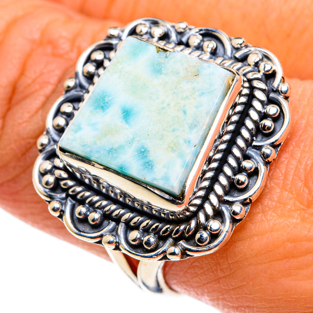 Larimar Rings handcrafted by Anasilvercos - RING79595