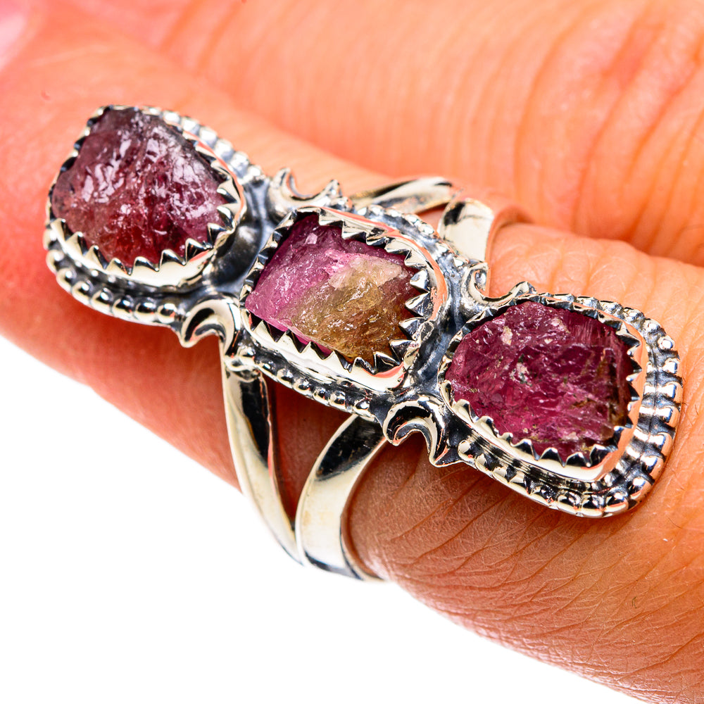 Watermelon Tourmaline Rings handcrafted by Anasilvercos - RING79611