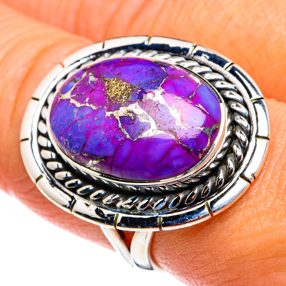 Purple Copper Composite Turquoise Rings handcrafted by Anasilvercos - RING79629