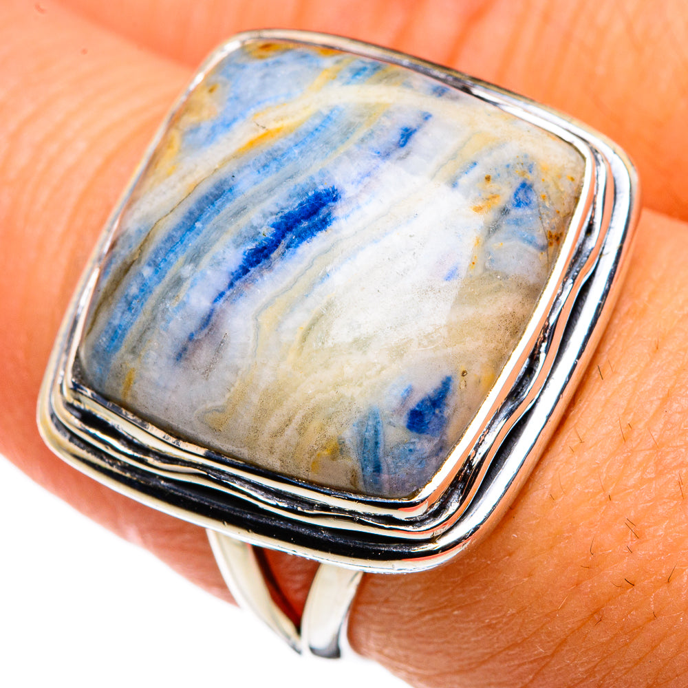 Blue Scheelite Rings handcrafted by Anasilvercos - RING79677