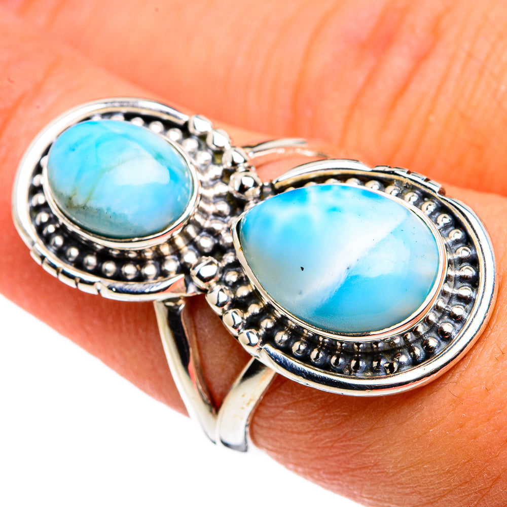 Larimar Rings handcrafted by Anasilvercos - RING79678