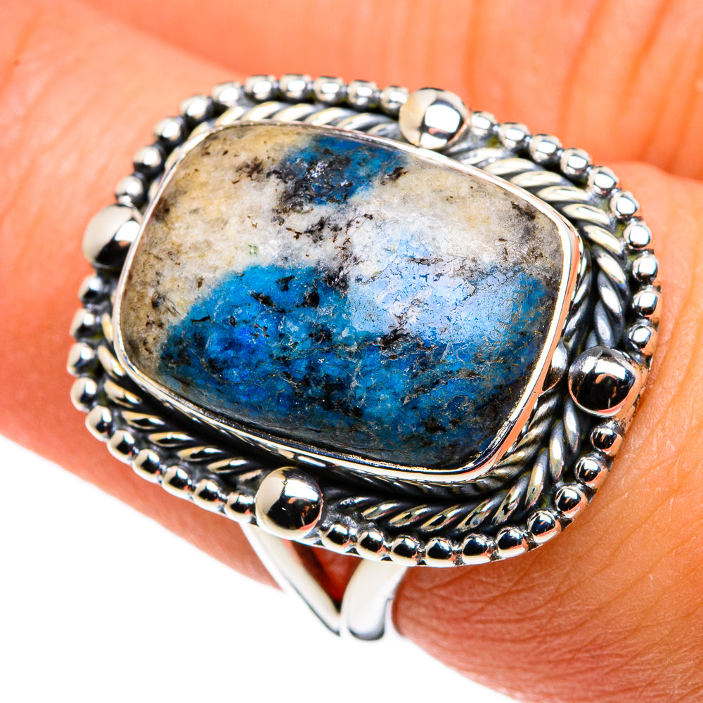 K2 Blue Azurite Rings handcrafted by Anasilvercos - RING79679