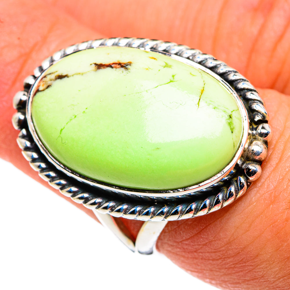 Lemon Chrysoprase Rings handcrafted by Anasilvercos - RING79683