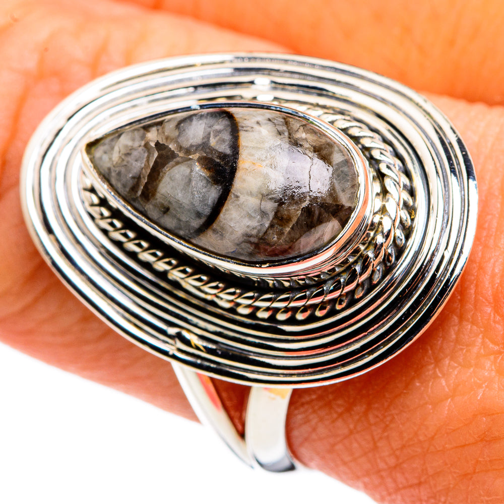 Orthoceras Fossil Rings handcrafted by Anasilvercos - RING79706