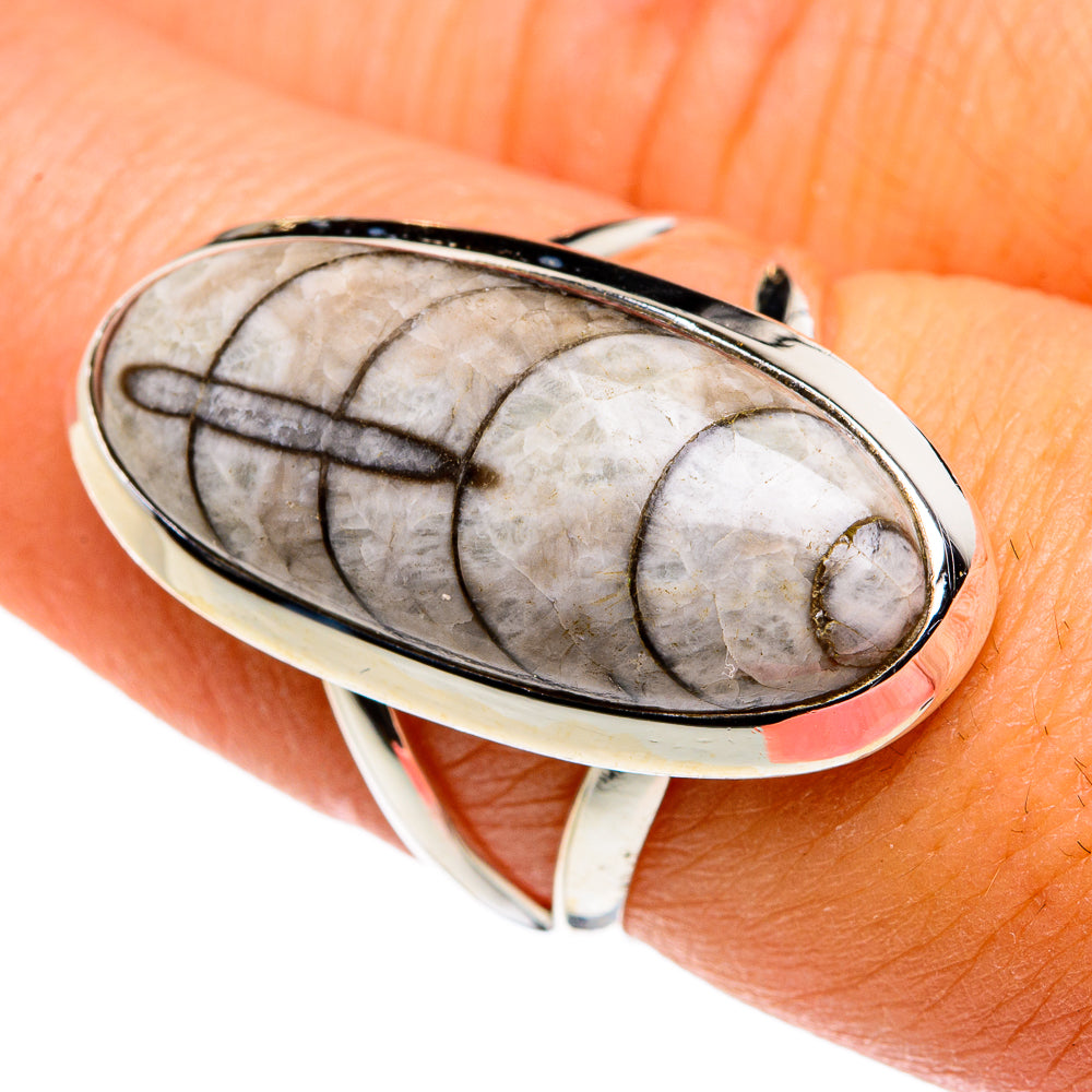 Orthoceras Fossil Rings handcrafted by Anasilvercos - RING79707