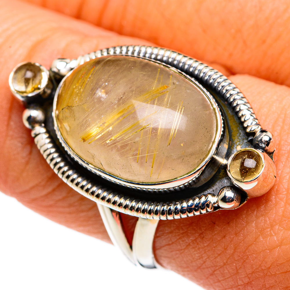 Rutilated Quartz Rings handcrafted by Anasilvercos - RING79732