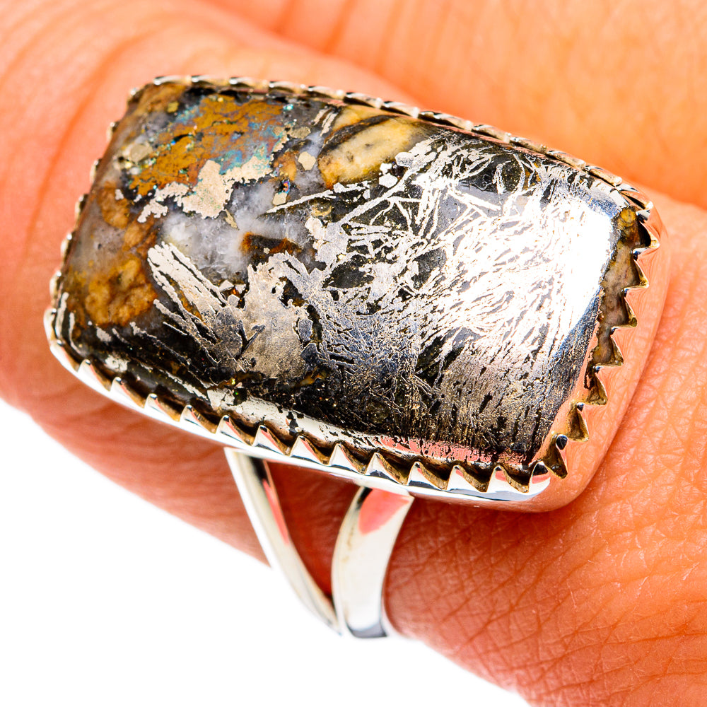 Pyrite Agate Rings handcrafted by Anasilvercos - RING79733