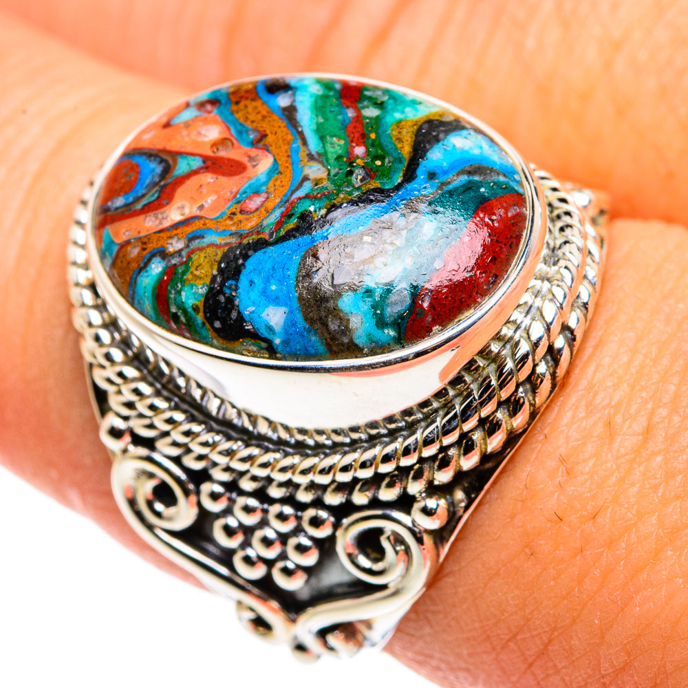 Rainbow Calsilica Rings handcrafted by Anasilvercos - RING79741