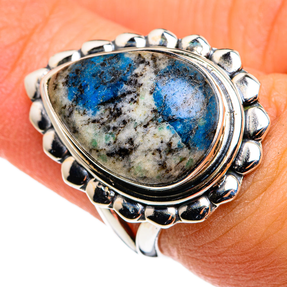 K2 Blue Azurite Rings handcrafted by Anasilvercos - RING79750