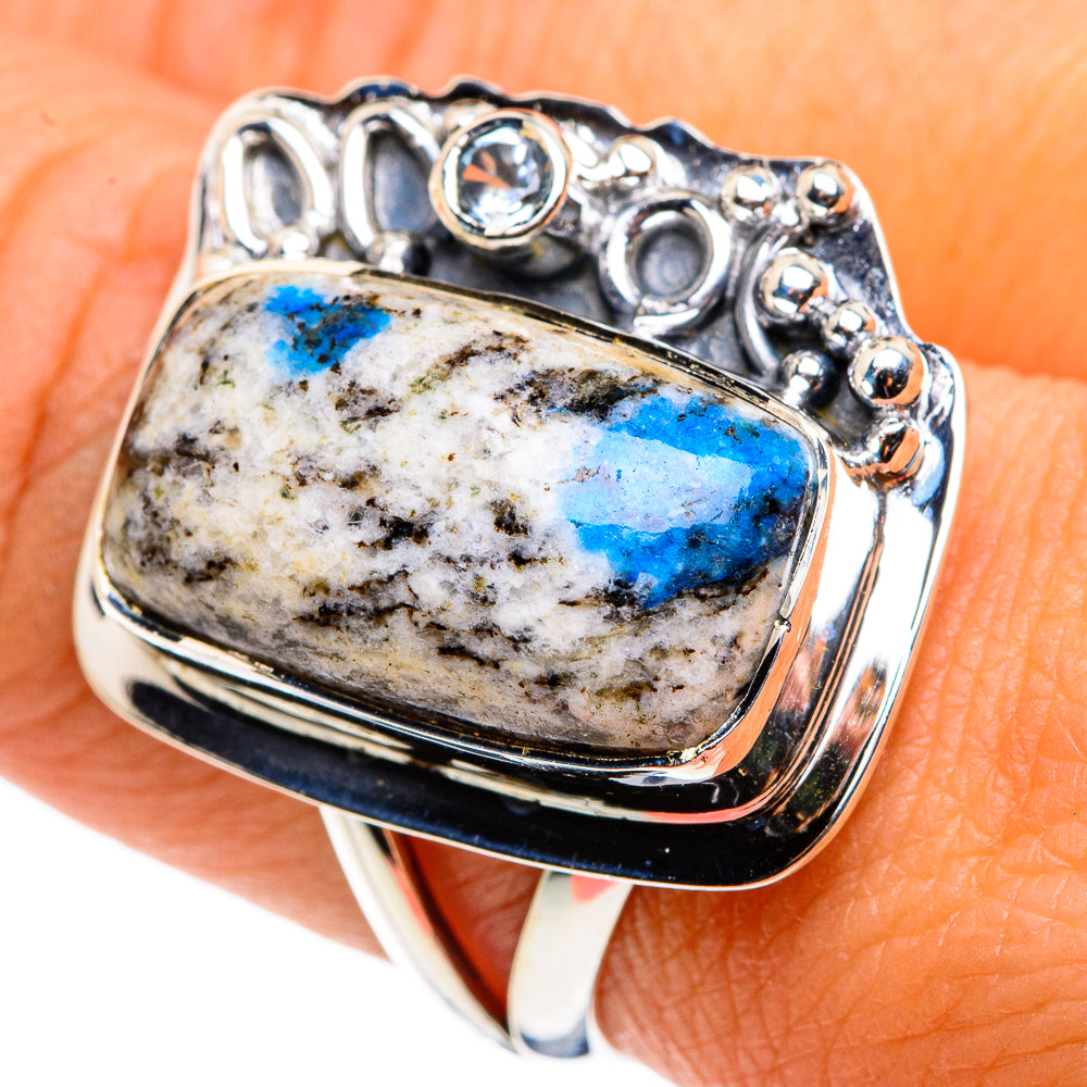 K2 Blue Azurite Rings handcrafted by Anasilvercos - RING79786
