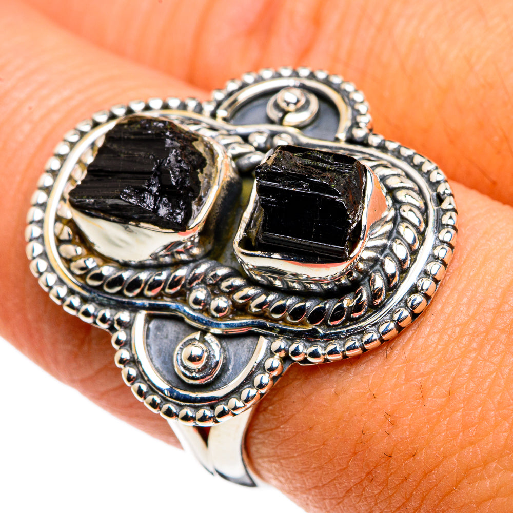 Black Tourmaline Rings handcrafted by Anasilvercos - RING79804