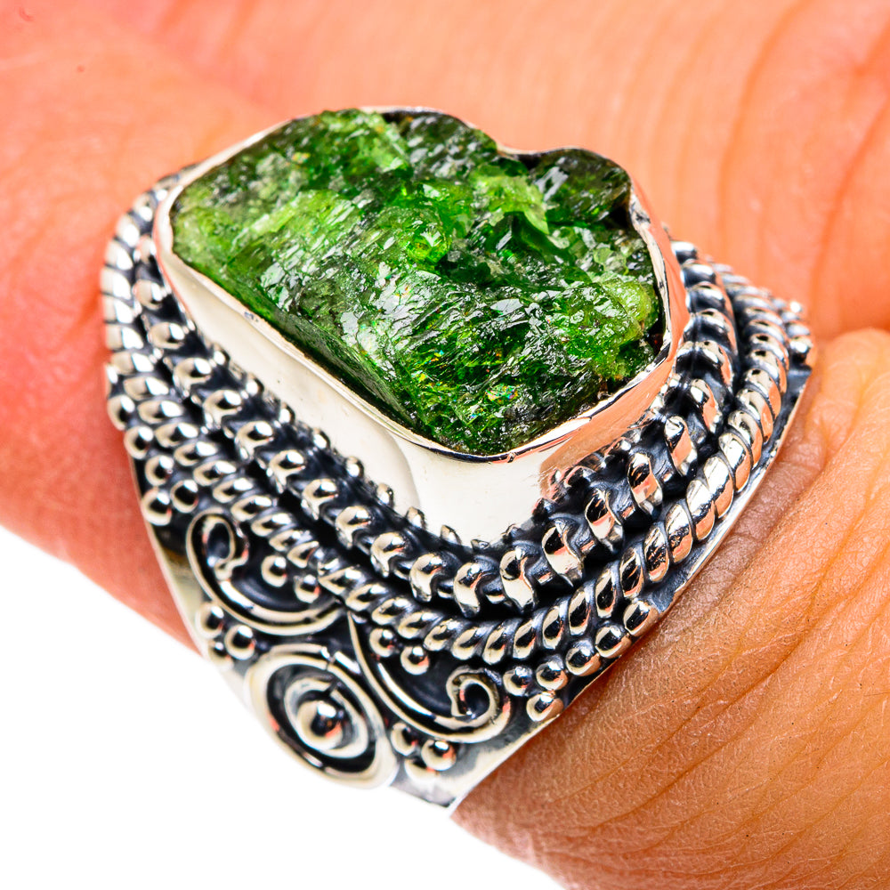 Chrome Diopside Rings handcrafted by Anasilvercos - RING79821