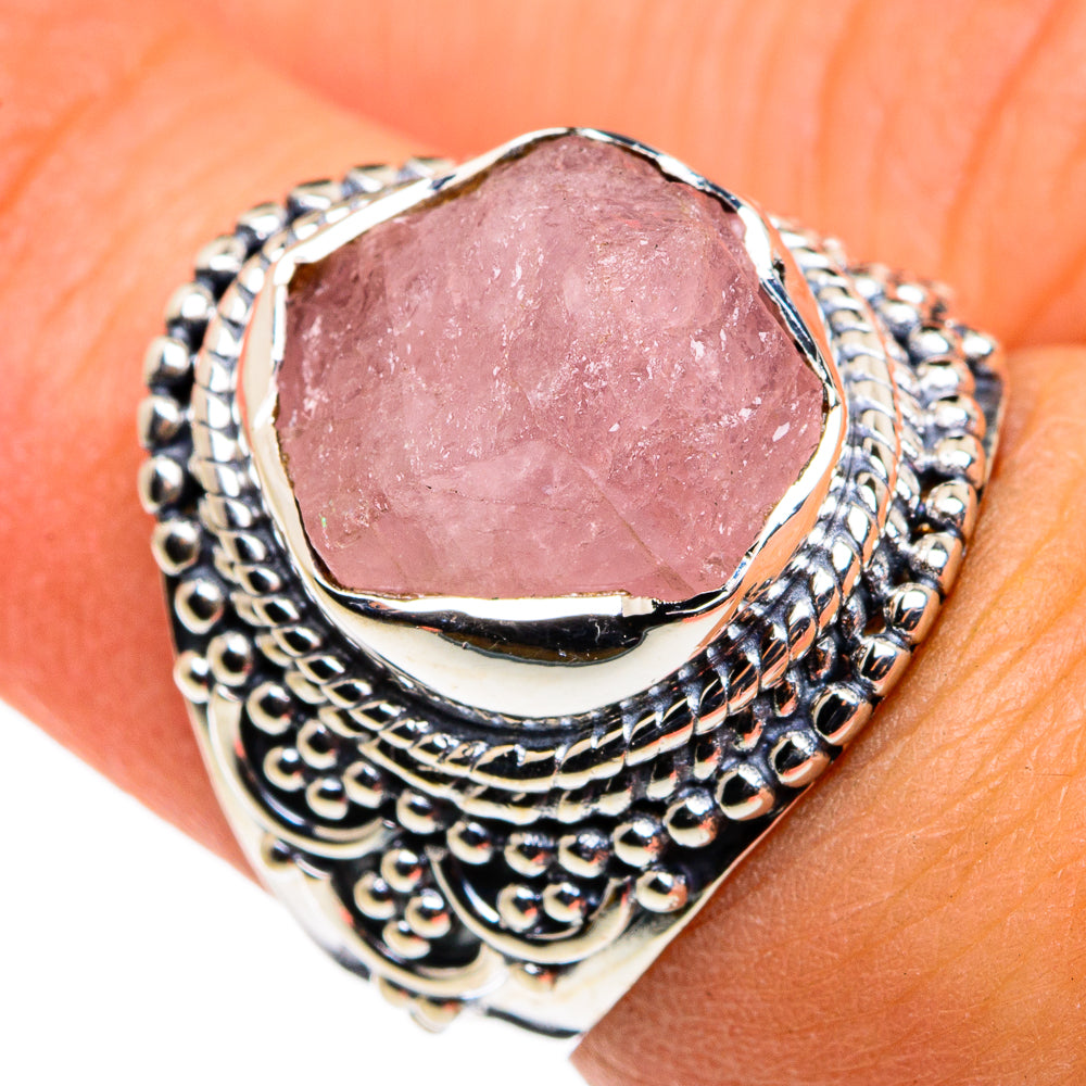 Rose Quartz Rings handcrafted by Anasilvercos - RING79832