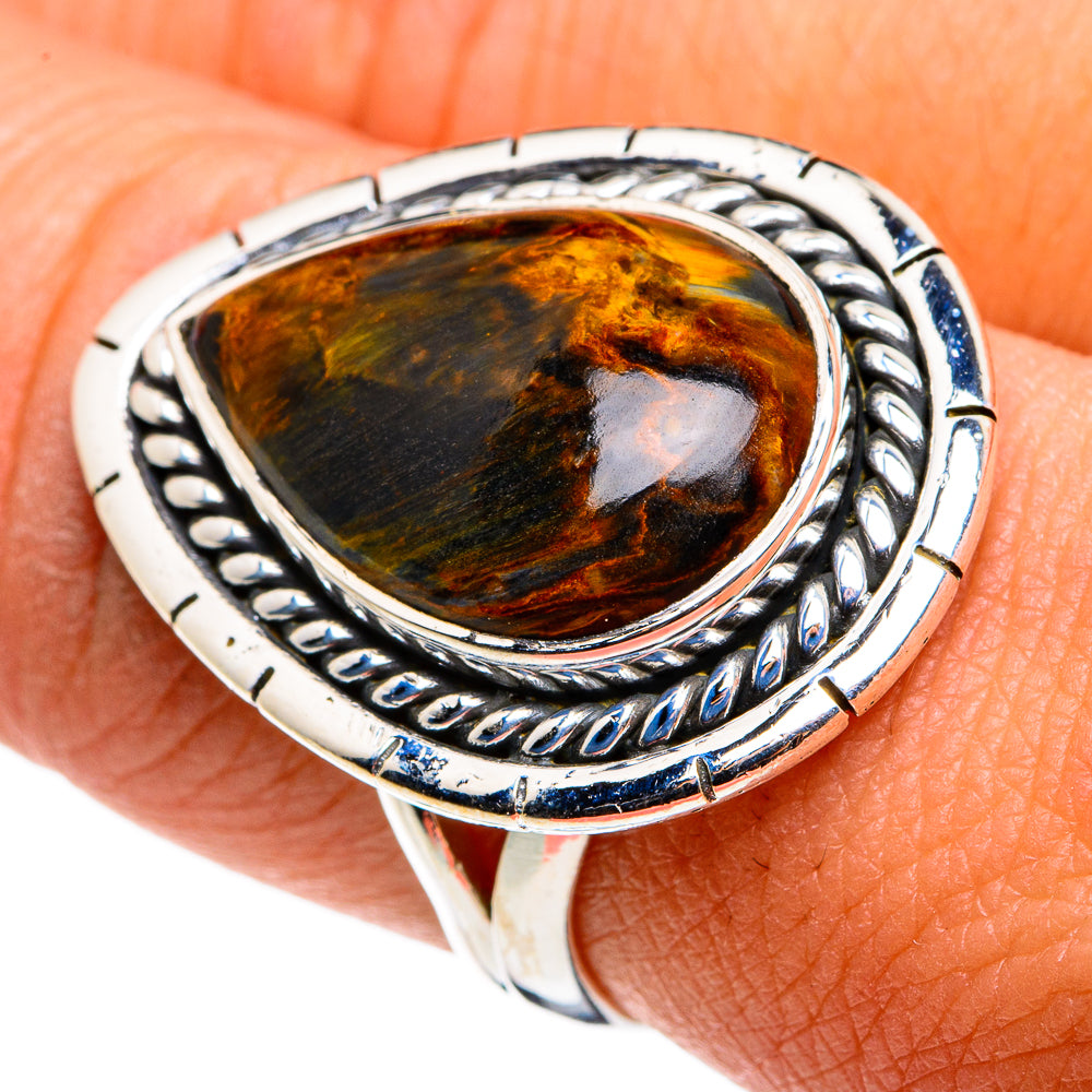 Golden Pietersite Rings handcrafted by Anasilvercos - RING79839