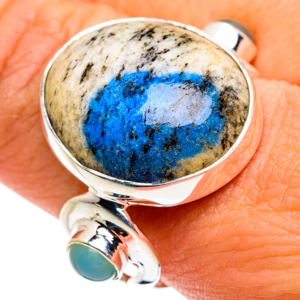 K2 Blue Azurite Rings handcrafted by Anasilvercos - RING79849