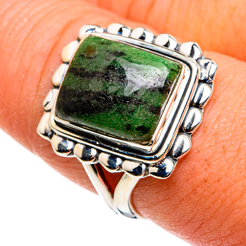 Ruby Zoisite Rings handcrafted by Anasilvercos - RING79889