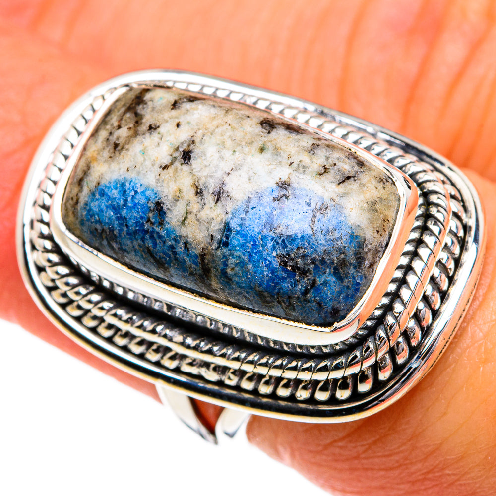 K2 Blue Azurite Rings handcrafted by Anasilvercos - RING79974
