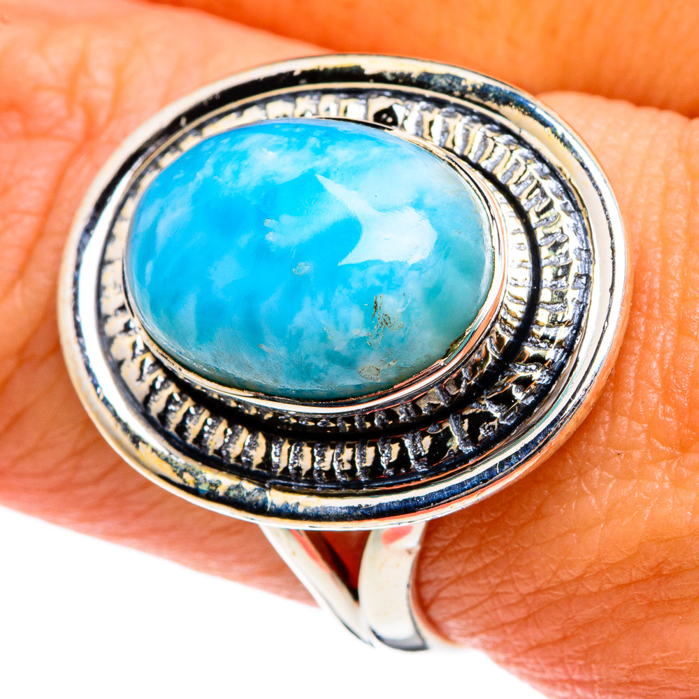 Larimar Rings handcrafted by Anasilvercos - RING79978