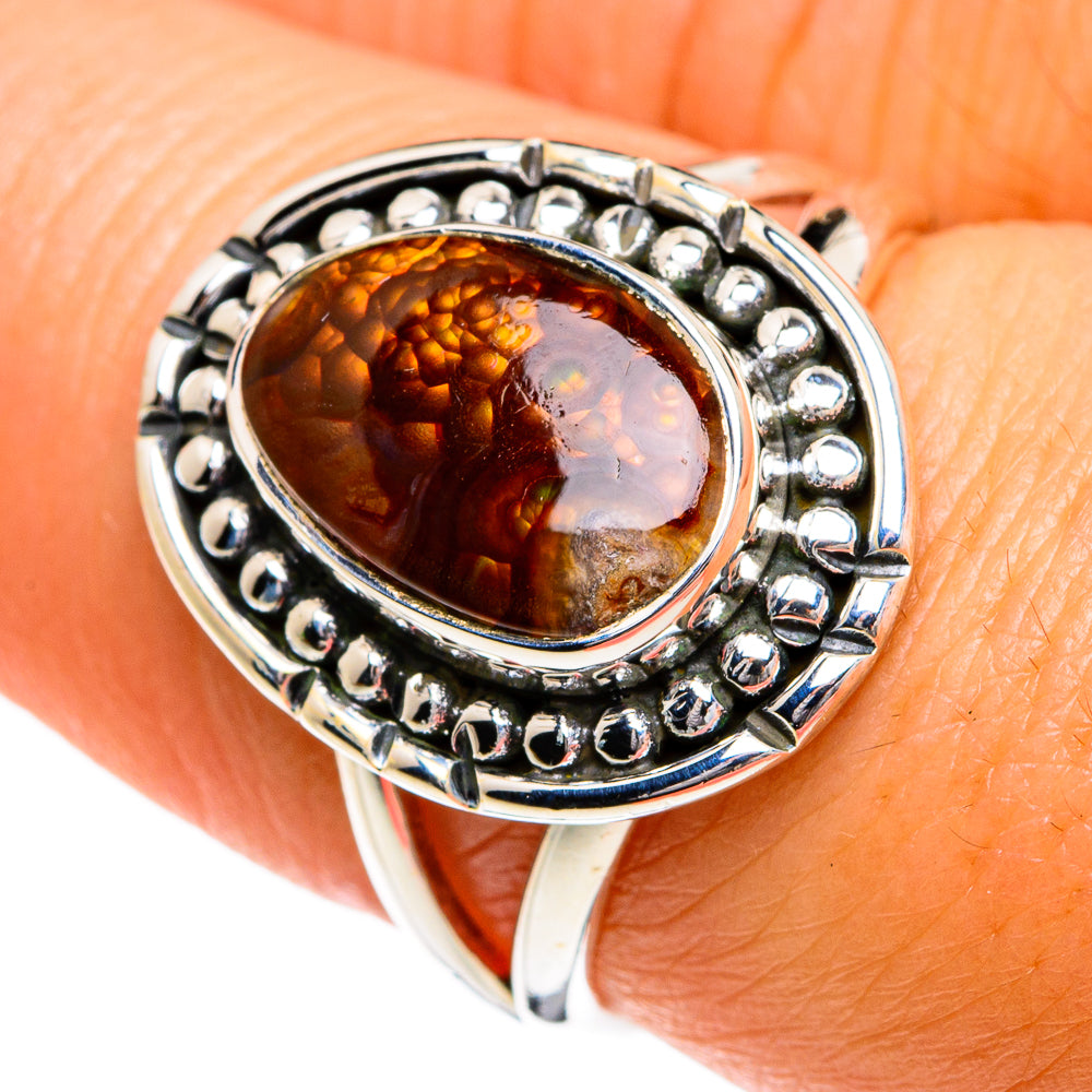 Mexican Fire Agate Rings handcrafted by Anasilvercos - RING79985