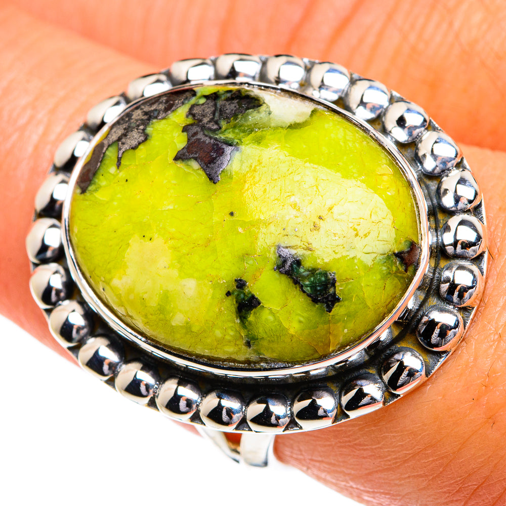 African Green Opal Rings handcrafted by Anasilvercos - RING80008