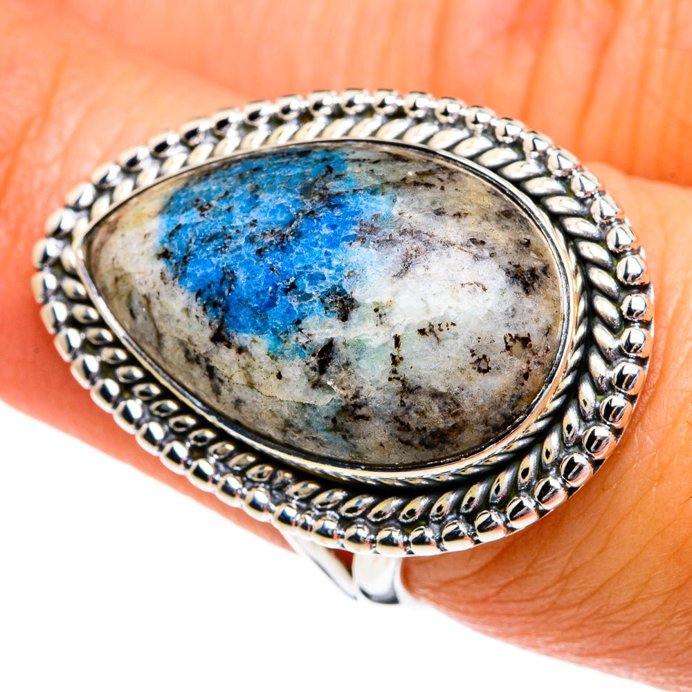 K2 Blue Azurite Rings handcrafted by Anasilvercos - RING80011