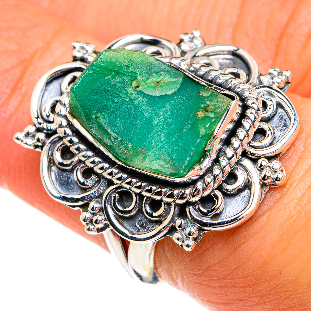 Chrysoprase Rings handcrafted by Anasilvercos - RING80019