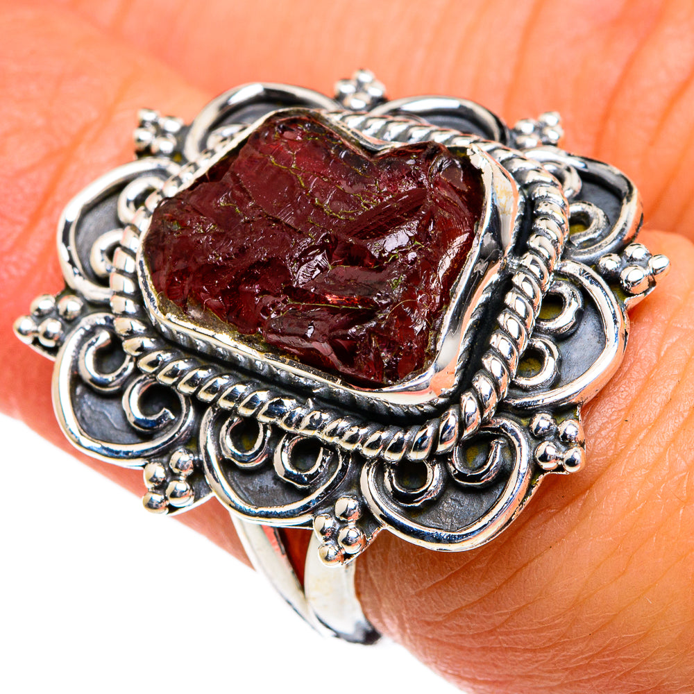 Garnet Rings handcrafted by Anasilvercos - RING80028