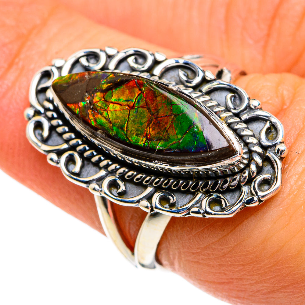 Ammolite Rings handcrafted by Anasilvercos - RING80038