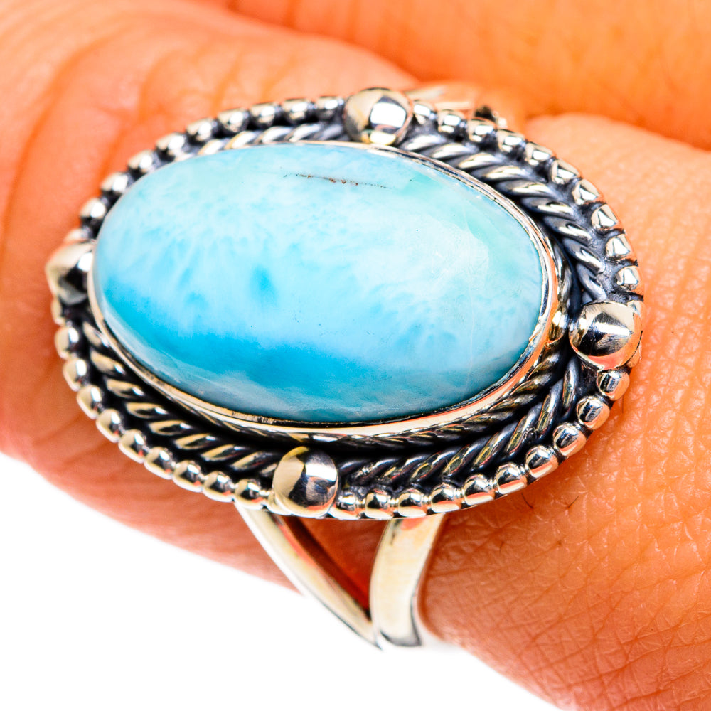 Larimar Rings handcrafted by Anasilvercos - RING80043