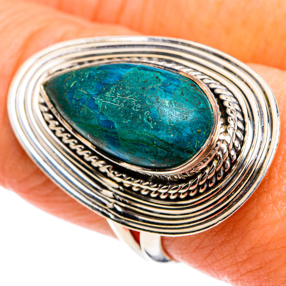 Chrysocolla Rings handcrafted by Anasilvercos - RING80078